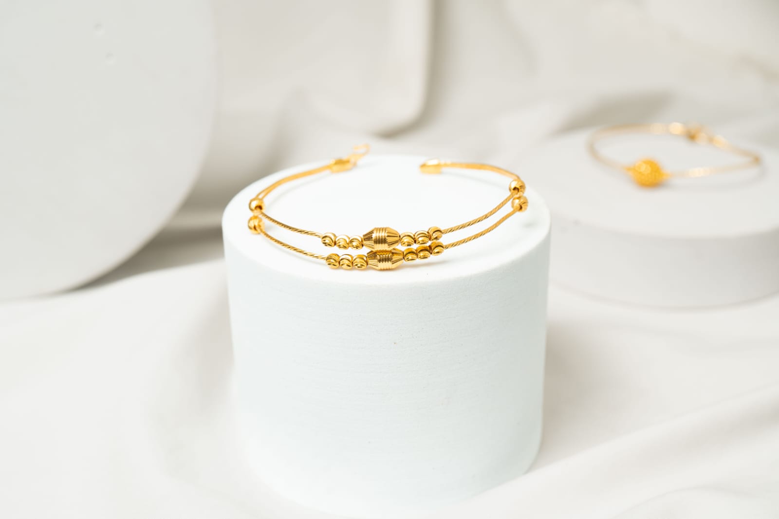 Dual-Strand Beaded Open Cuff Braclet  - Shagoon Jewellers Nepal